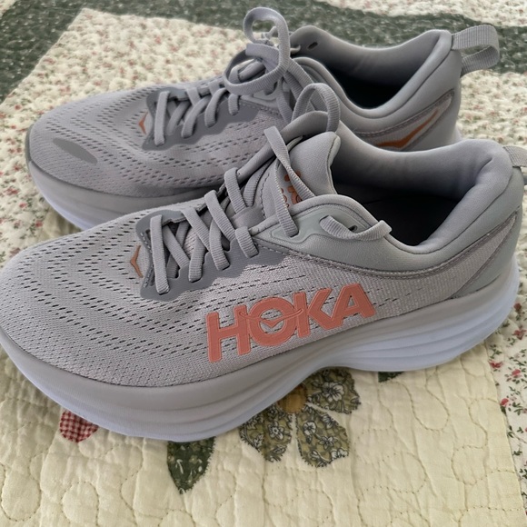 Hoka Women's Bondi 8 Harbor Mist/Lunar Rock - Picture 6 of 11